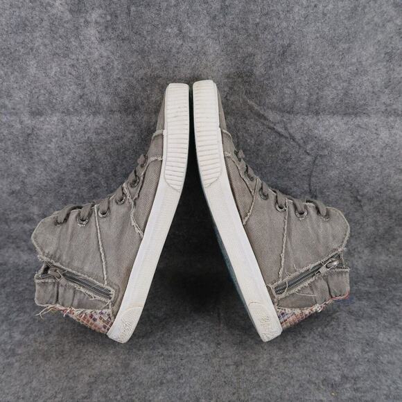 Blowfish Shoes Girls 6 Sneakers Casual Fruitcake High Top Distressed Canvas Grey - Picture 8 of 11